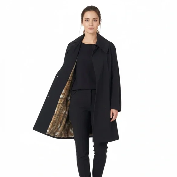 Vintage Hilary Radley with Faux Fur Lining Trench/Over Coat. Size 8 - Picture 1 of 11